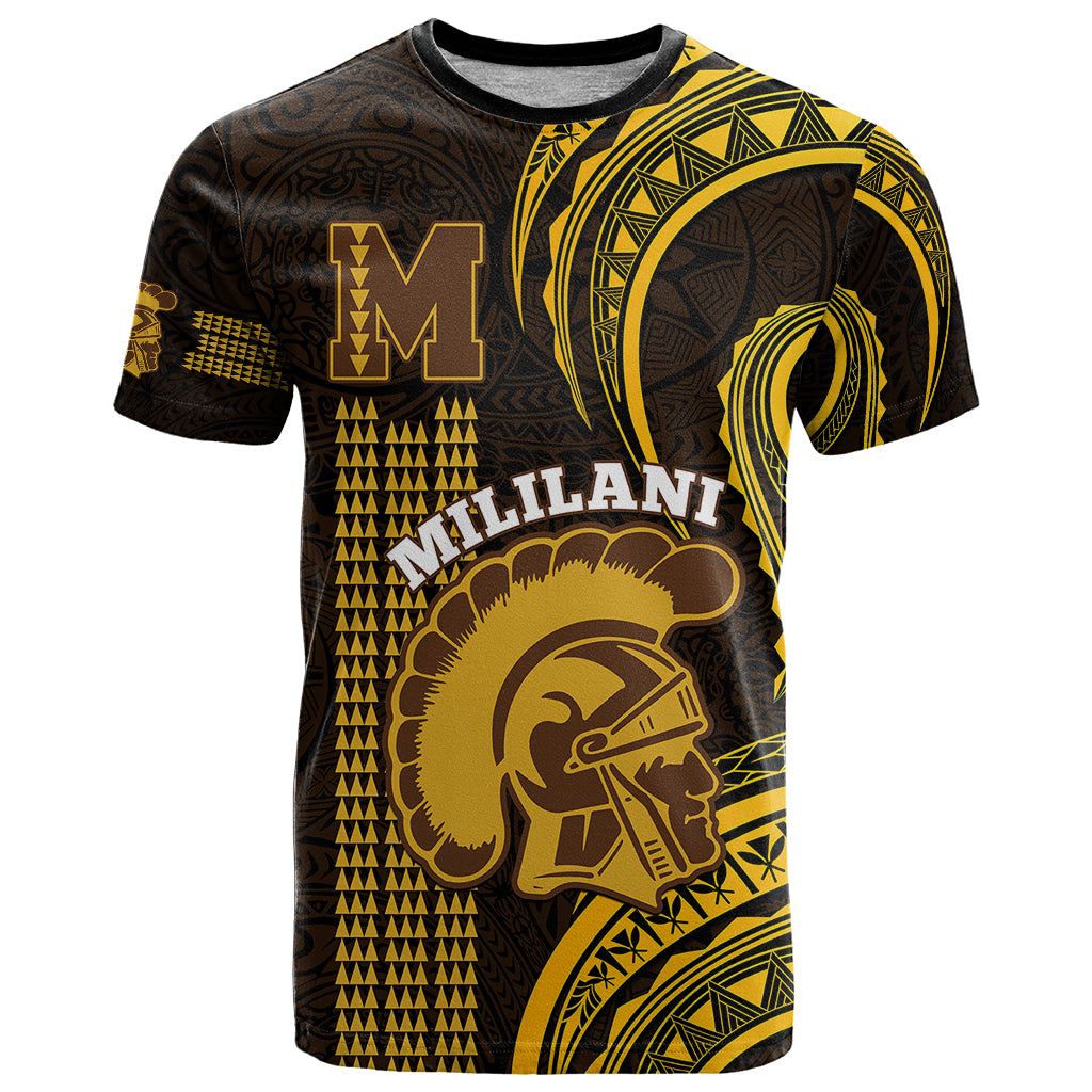 Personalised Hawaii Mililani High School T Shirt Polynesian Kakau Pattern - Wonder Print Shop