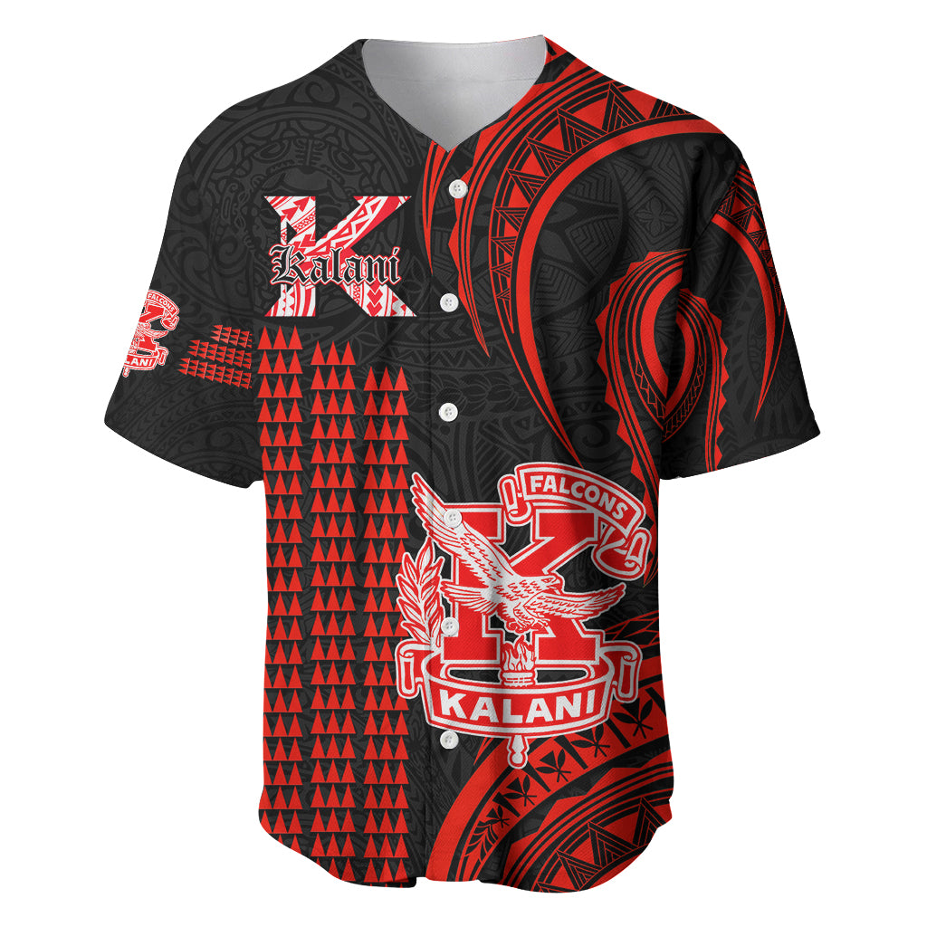 Personalised Hawaii Kalani High School Baseball Jersey Polynesian Kakau Pattern - Wonder Print Shop