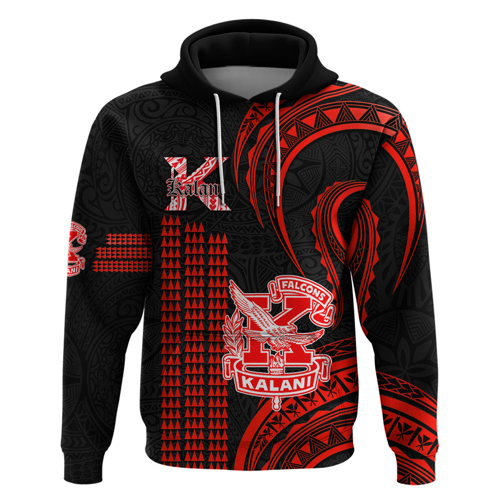 Personalised Hawaii Kalani High School Hoodie Polynesian Kakau Pattern - Wonder Print Shop