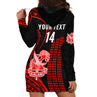 Personalised Hawaii Kalani High School Hoodie Dress Polynesian Kakau Pattern - Wonder Print Shop