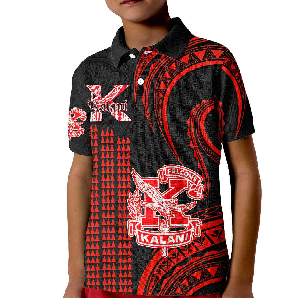 Personalised Hawaii Kalani High School Kid Polo Shirt Polynesian Kakau Pattern - Wonder Print Shop