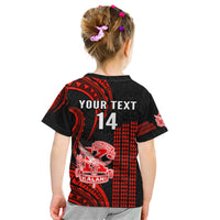 Personalised Hawaii Kalani High School Kid T Shirt Polynesian Kakau Pattern - Wonder Print Shop