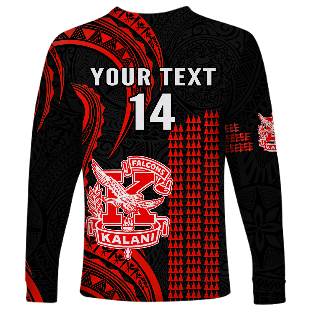 Personalised Hawaii Kalani High School Long Sleeve Shirt Polynesian Kakau Pattern - Wonder Print Shop