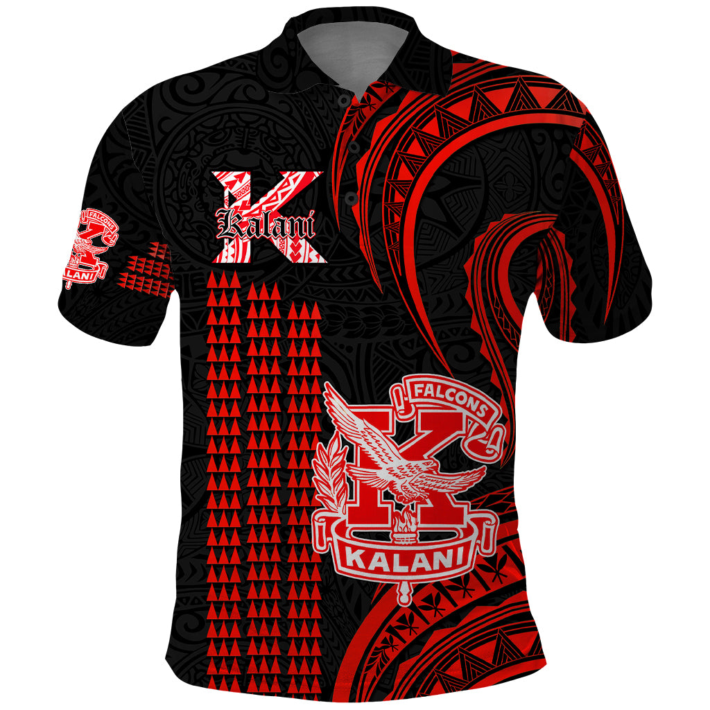 Personalised Hawaii Kalani High School Polo Shirt Polynesian Kakau Pattern - Wonder Print Shop