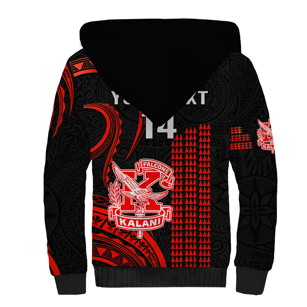 Personalised Hawaii Kalani High School Sherpa Hoodie Polynesian Kakau Pattern - Wonder Print Shop