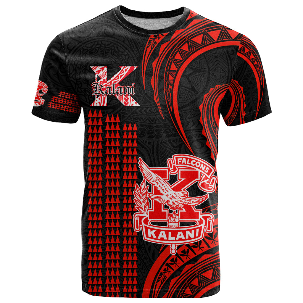 Personalised Hawaii Kalani High School T Shirt Polynesian Kakau Pattern - Wonder Print Shop