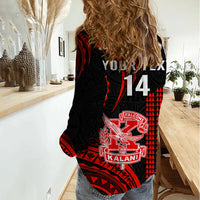 Personalised Hawaii Kalani High School Women Casual Shirt Polynesian Kakau Pattern - Wonder Print Shop