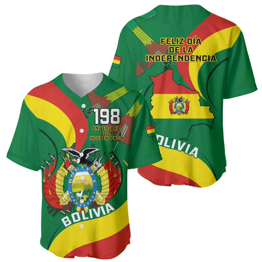 Bolivia Baseball Jersey Bolivian Kantuta Happy 198th Independence Day - Wonder Print Shop