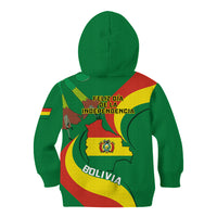 Bolivia Kid Hoodie Bolivian Kantuta Happy 198th Independence Day - Wonder Print Shop