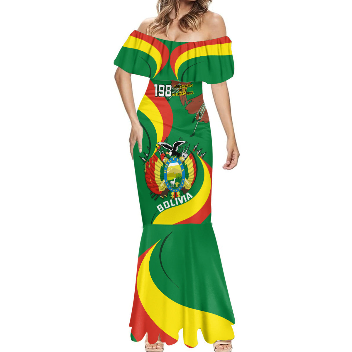 Bolivia Mermaid Dress Bolivian Kantuta Happy 198th Independence Day - Wonder Print Shop