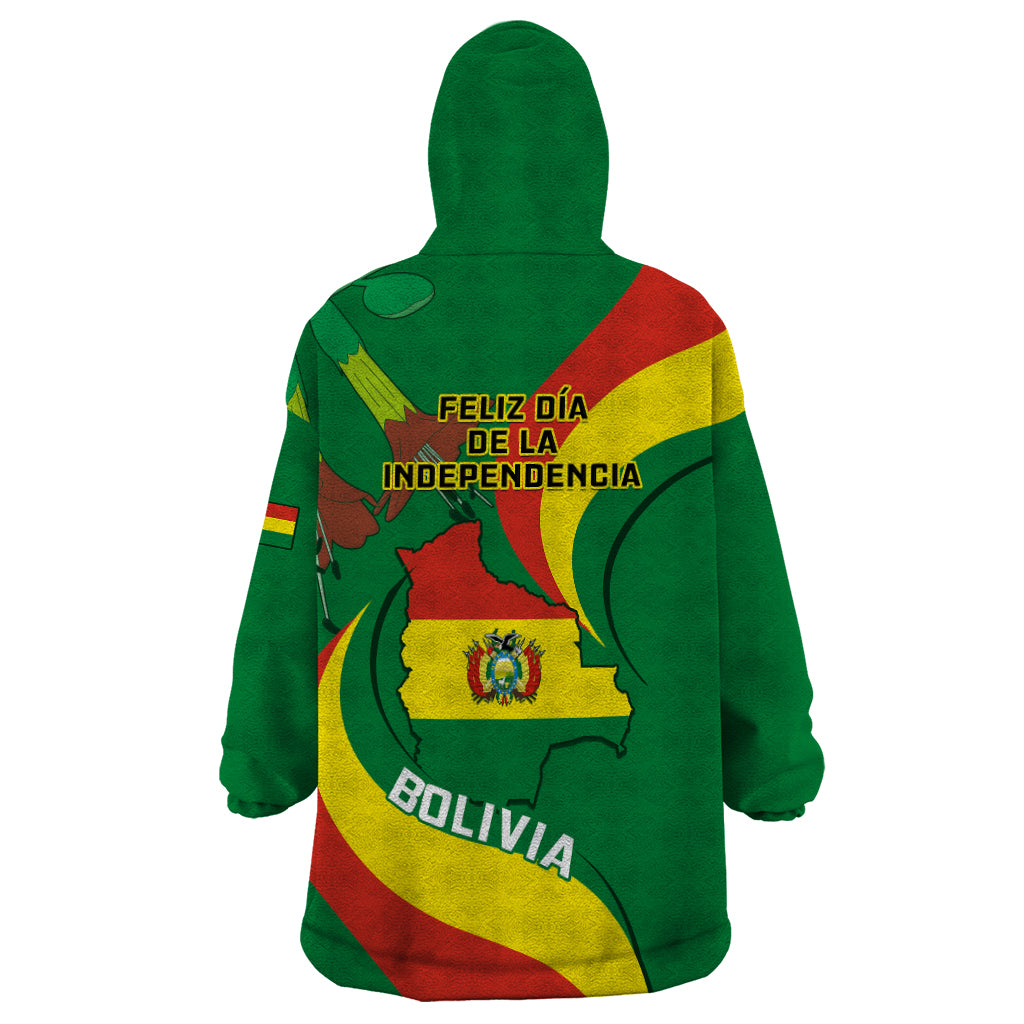 Bolivia Wearable Blanket Hoodie Bolivian Kantuta Happy 198th Independence Day - Wonder Print Shop