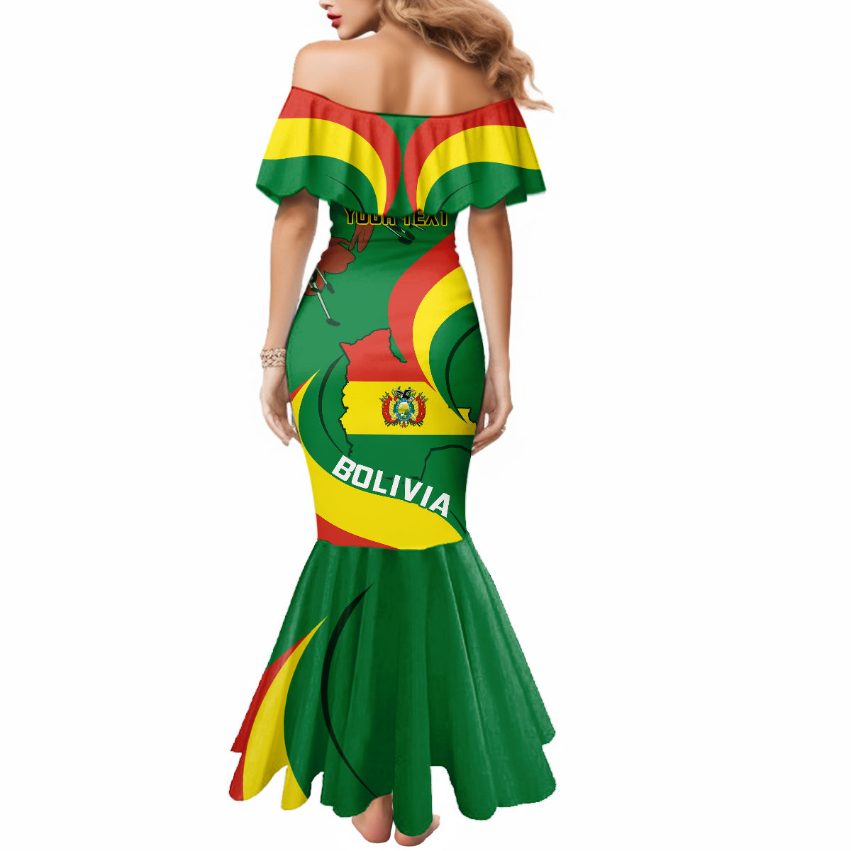 Personalised Bolivia Mermaid Dress Bolivian Kantuta Happy 198th Independence Day - Wonder Print Shop