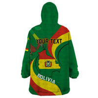 Personalised Bolivia Wearable Blanket Hoodie Bolivian Kantuta Happy 198th Independence Day - Wonder Print Shop