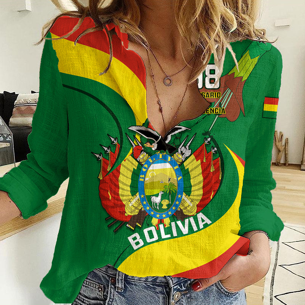 Personalised Bolivia Women Casual Shirt Bolivian Kantuta Happy 198th Independence Day - Wonder Print Shop