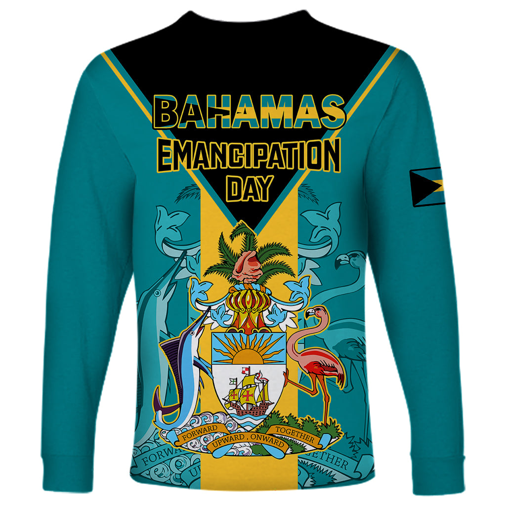 Bahamas Long Sleeve Shirt Happy Bahamian Emancipation Day - Wonder Print Shop