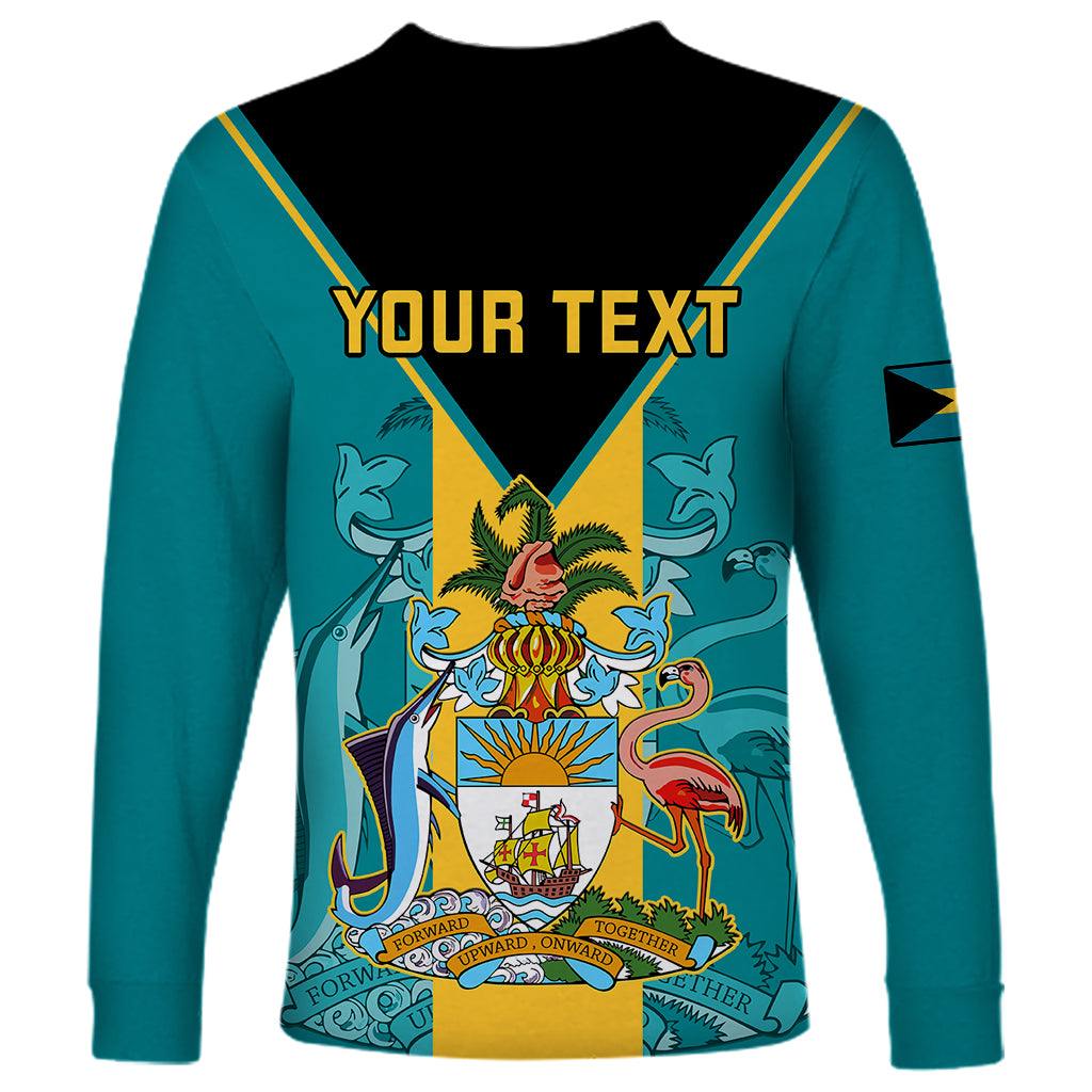 Personalised Bahamas Long Sleeve Shirt Happy Bahamian Emancipation Day - Wonder Print Shop