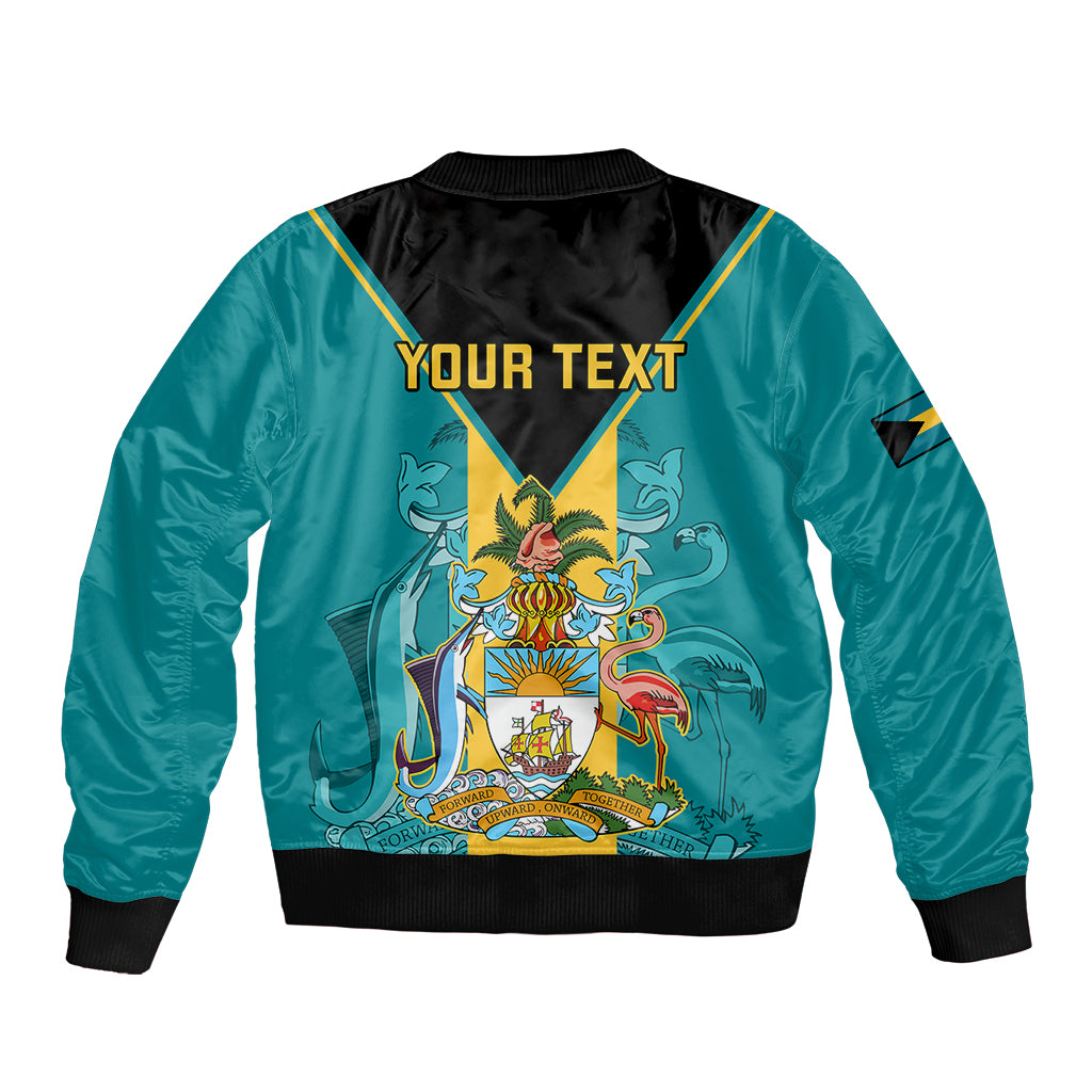 Personalised Bahamas Sleeve Zip Bomber Jacket Happy Bahamian Emancipation Day - Wonder Print Shop