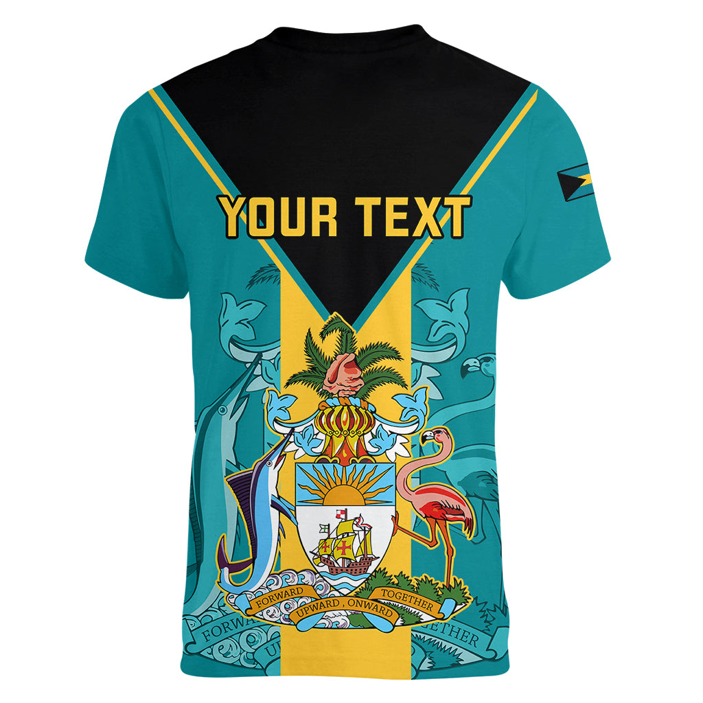 Personalised Bahamas Women V Neck T Shirt Happy Bahamian Emancipation Day - Wonder Print Shop