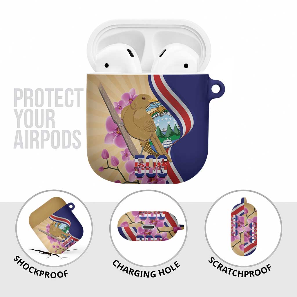 Costa Rica Independence Day AirPods Case 506 Proud Yiguirro With Orchid - Wonder Print Shop