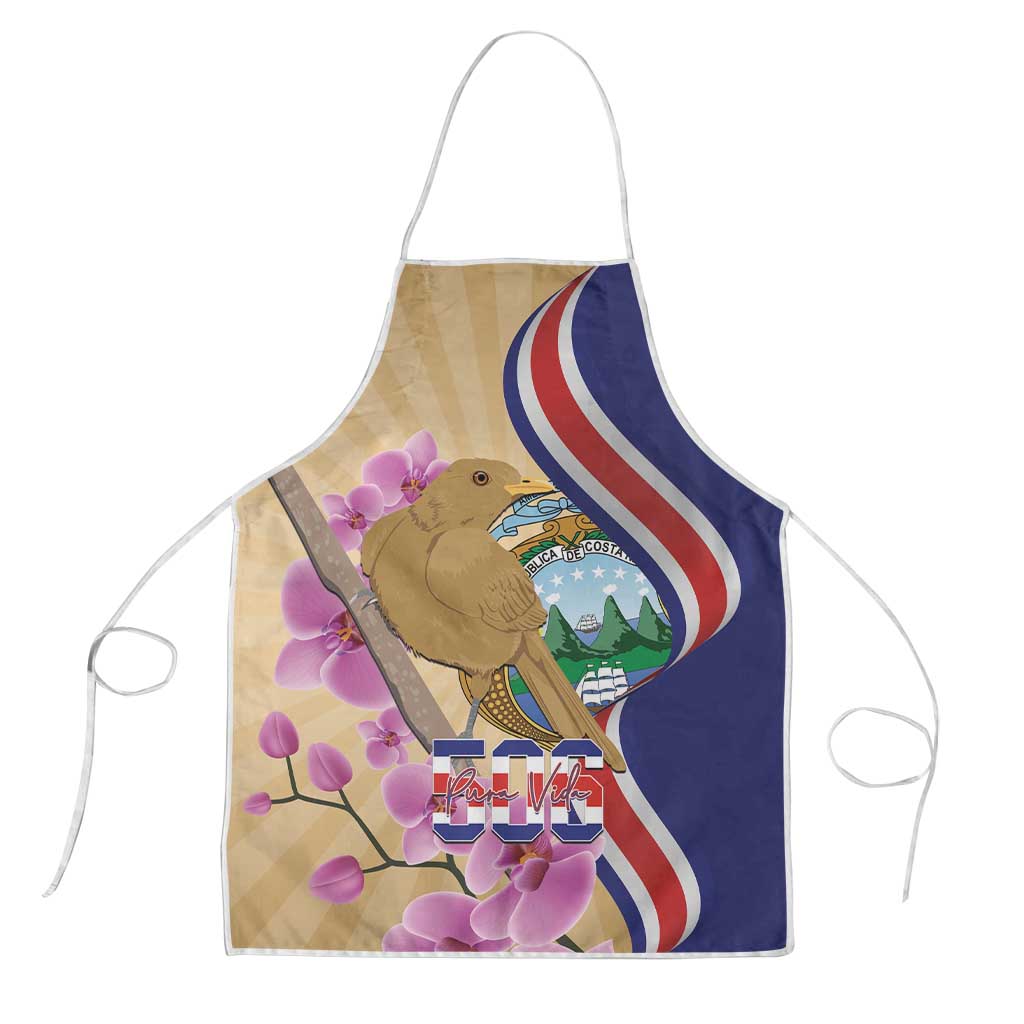 Costa Rica Independence Day Apron 506 Proud Yiguirro With Orchid - Wonder Print Shop