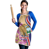 Costa Rica Independence Day Apron 506 Proud Yiguirro With Orchid - Wonder Print Shop