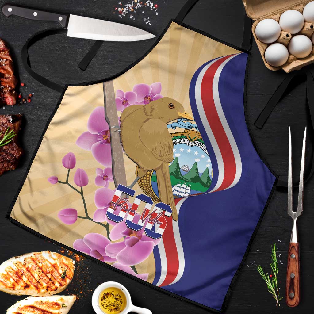 Costa Rica Independence Day Apron 506 Proud Yiguirro With Orchid - Wonder Print Shop