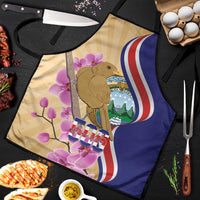 Costa Rica Independence Day Apron 506 Proud Yiguirro With Orchid - Wonder Print Shop