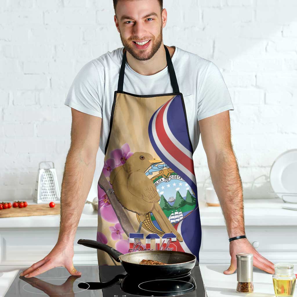 Costa Rica Independence Day Apron 506 Proud Yiguirro With Orchid - Wonder Print Shop