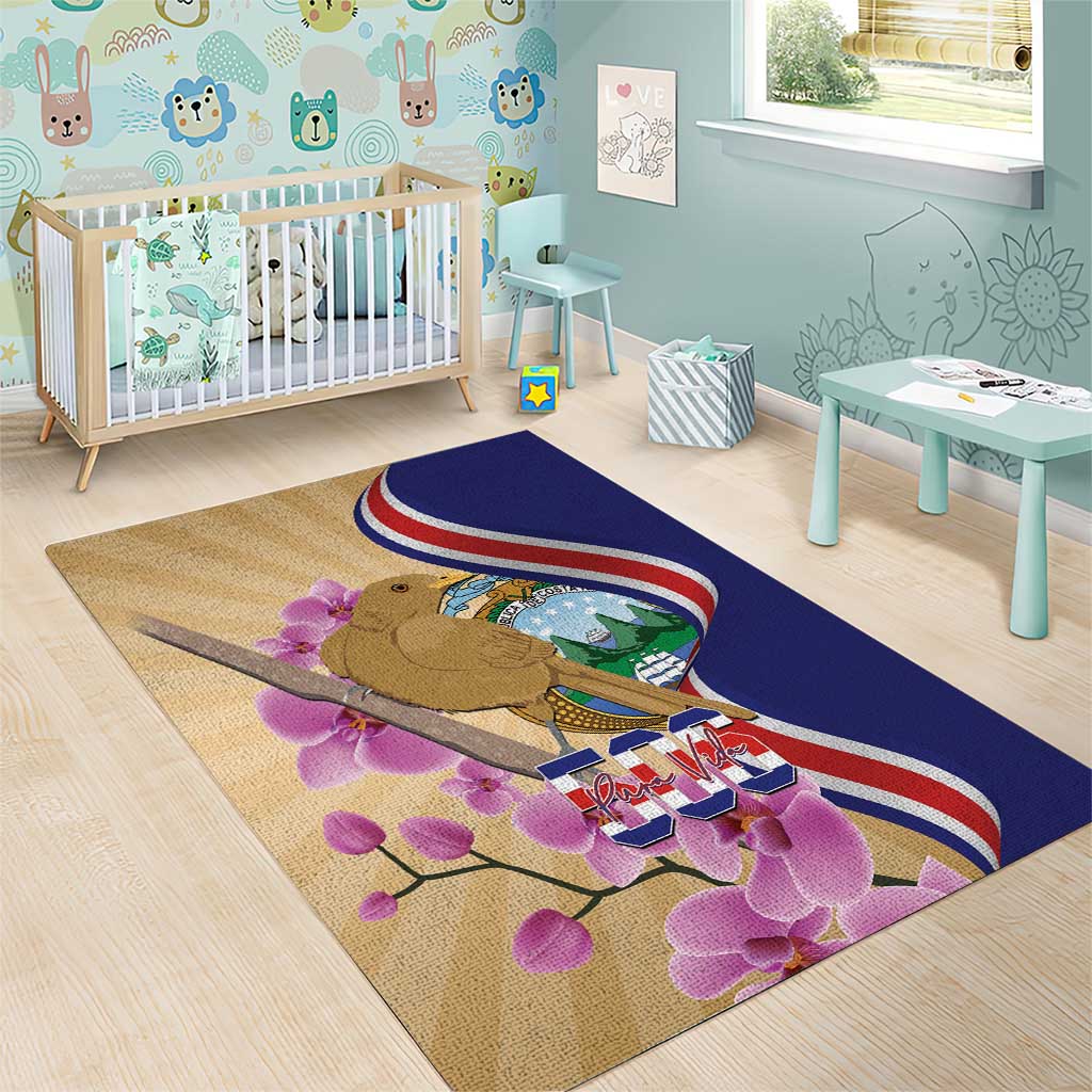 Costa Rica Independence Day Area Rug 506 Proud Yiguirro With Orchid - Wonder Print Shop
