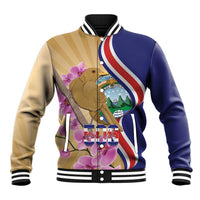 Costa Rica Independence Day Baseball Jacket 506 Proud Yiguirro With Orchid - Wonder Print Shop