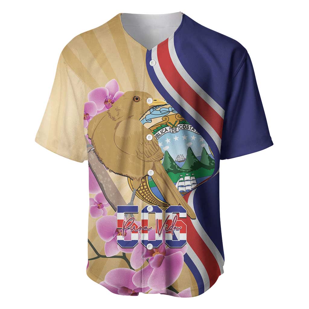 Costa Rica Independence Day Baseball Jersey 506 Proud Yiguirro With Orchid - Wonder Print Shop