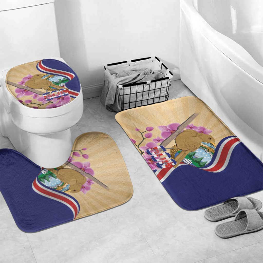 Costa Rica Independence Day Bathroom Set 506 Proud Yiguirro With Orchid - Wonder Print Shop