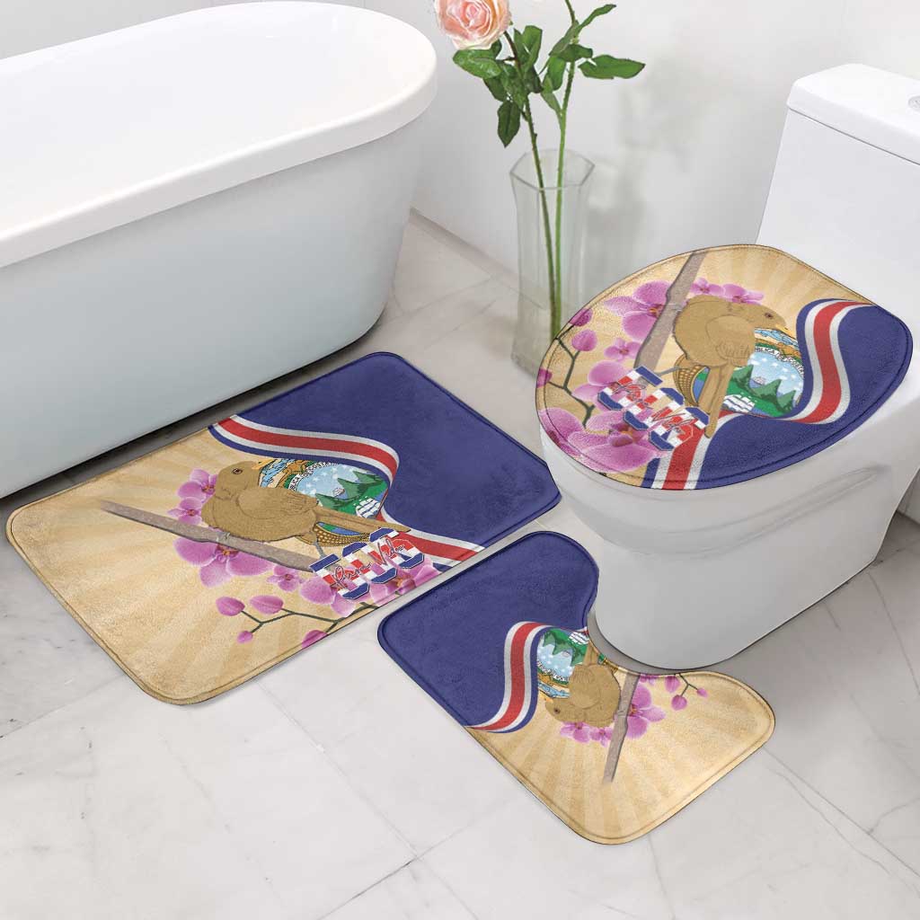 Costa Rica Independence Day Bathroom Set 506 Proud Yiguirro With Orchid - Wonder Print Shop