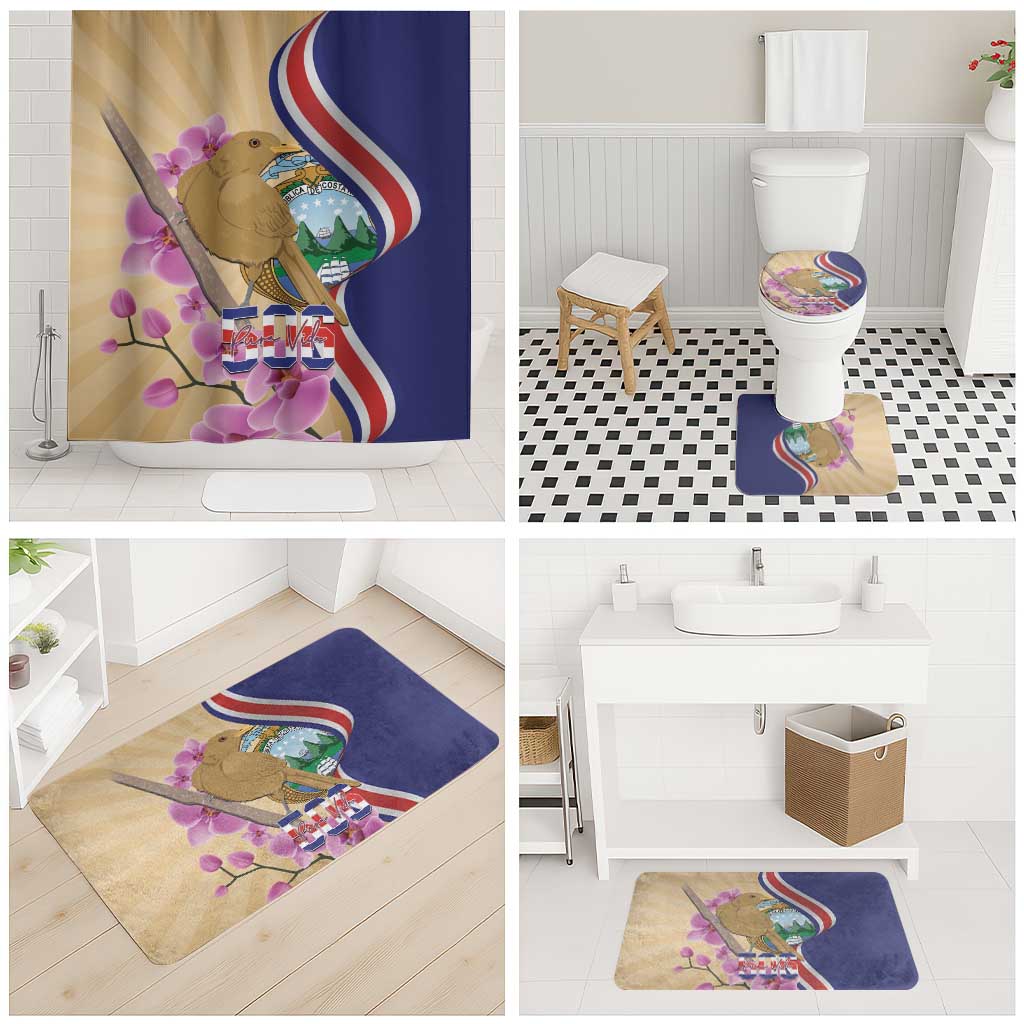 Costa Rica Independence Day Bathroom Set 506 Proud Yiguirro With Orchid - Wonder Print Shop