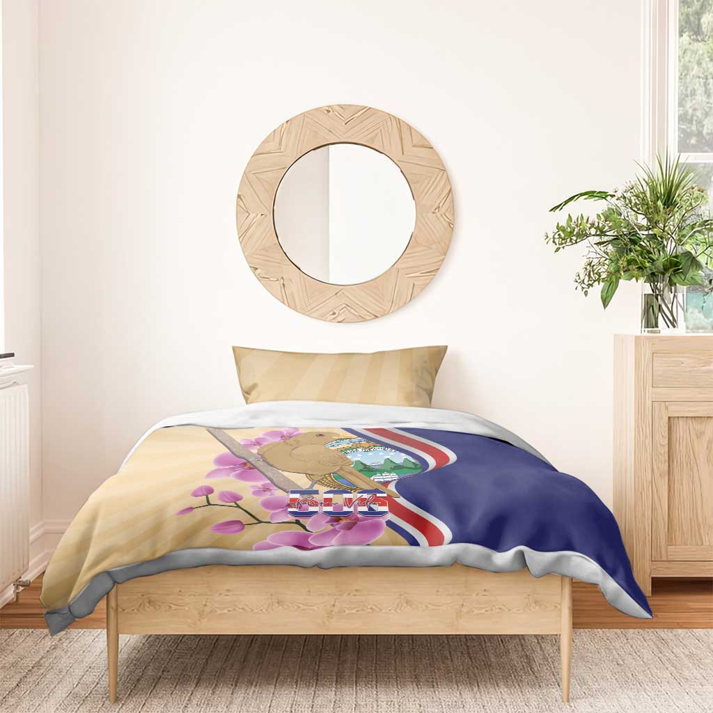 Costa Rica Independence Day Bedding Set 506 Proud Yiguirro With Orchid - Wonder Print Shop