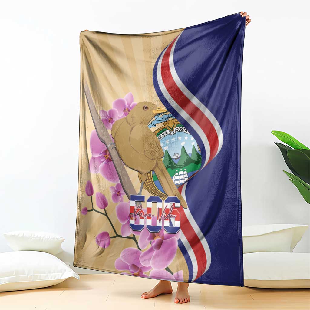 Costa Rica Independence Day Blanket 506 Proud Yiguirro With Orchid - Wonder Print Shop