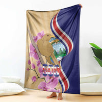 Costa Rica Independence Day Blanket 506 Proud Yiguirro With Orchid - Wonder Print Shop