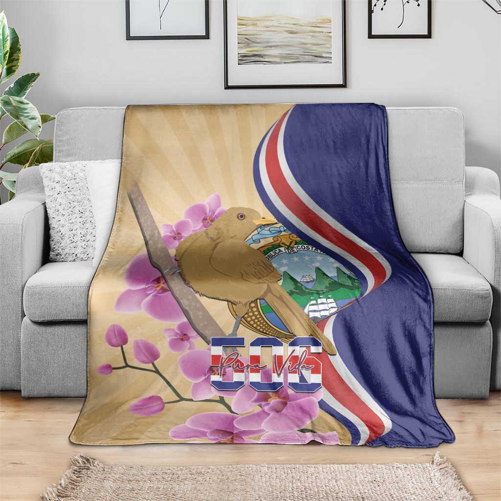 Costa Rica Independence Day Blanket 506 Proud Yiguirro With Orchid - Wonder Print Shop