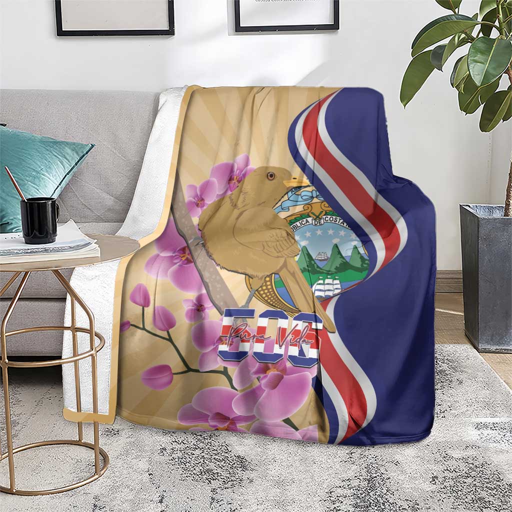 Costa Rica Independence Day Blanket 506 Proud Yiguirro With Orchid - Wonder Print Shop
