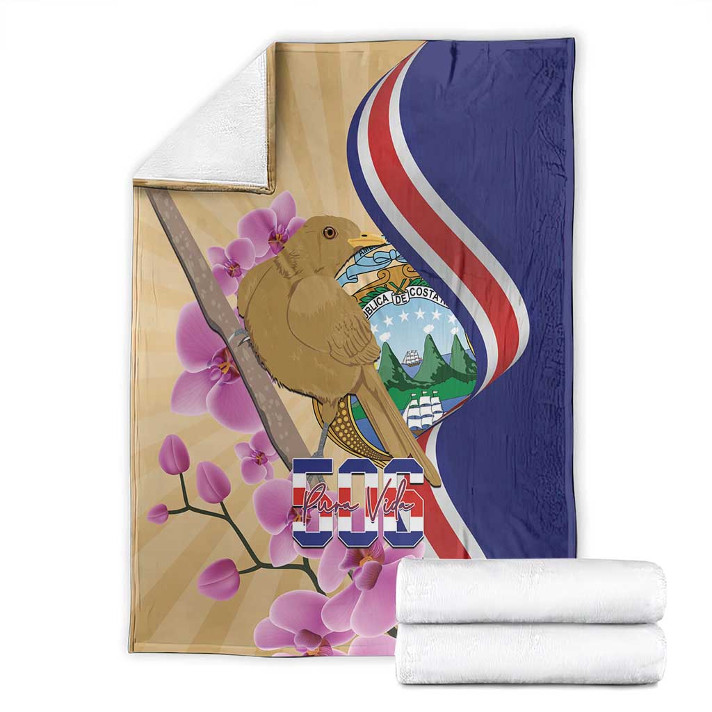 Costa Rica Independence Day Blanket 506 Proud Yiguirro With Orchid - Wonder Print Shop