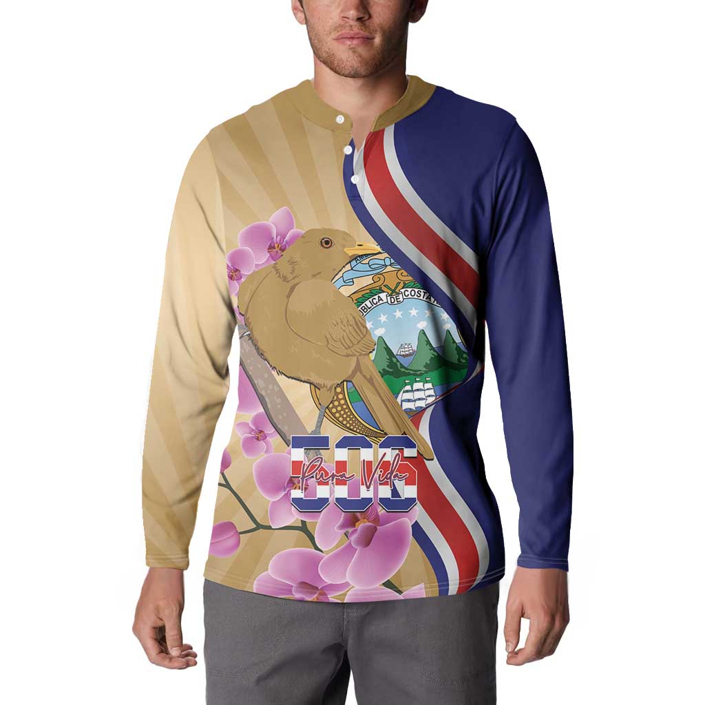 Costa Rica Independence Day Button Sweatshirt 506 Proud Yiguirro With Orchid - Wonder Print Shop