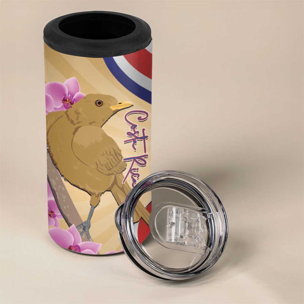 Costa Rica Independence Day 4 in 1 Can Cooler Tumbler 506 Proud Yiguirro With Orchid - Wonder Print Shop