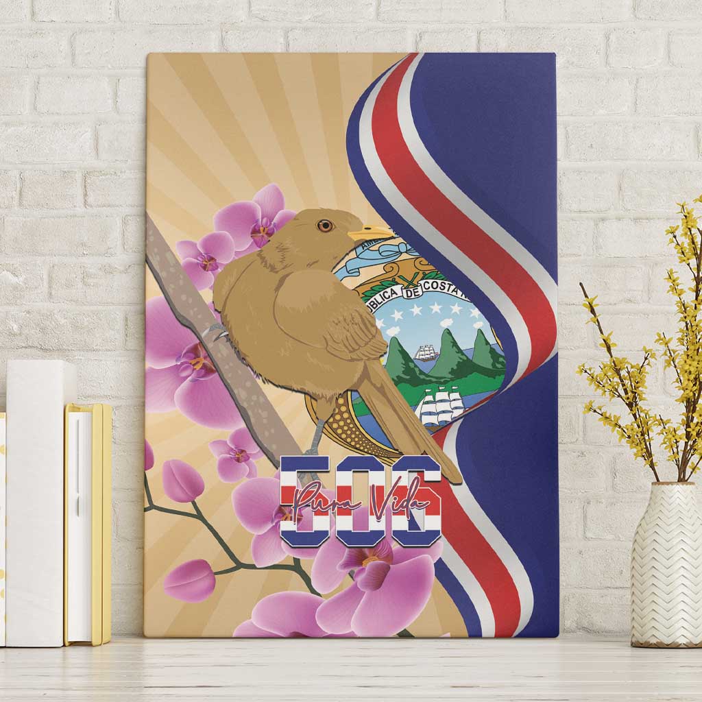 Costa Rica Independence Day Canvas Wall Art 506 Proud Yiguirro With Orchid - Wonder Print Shop