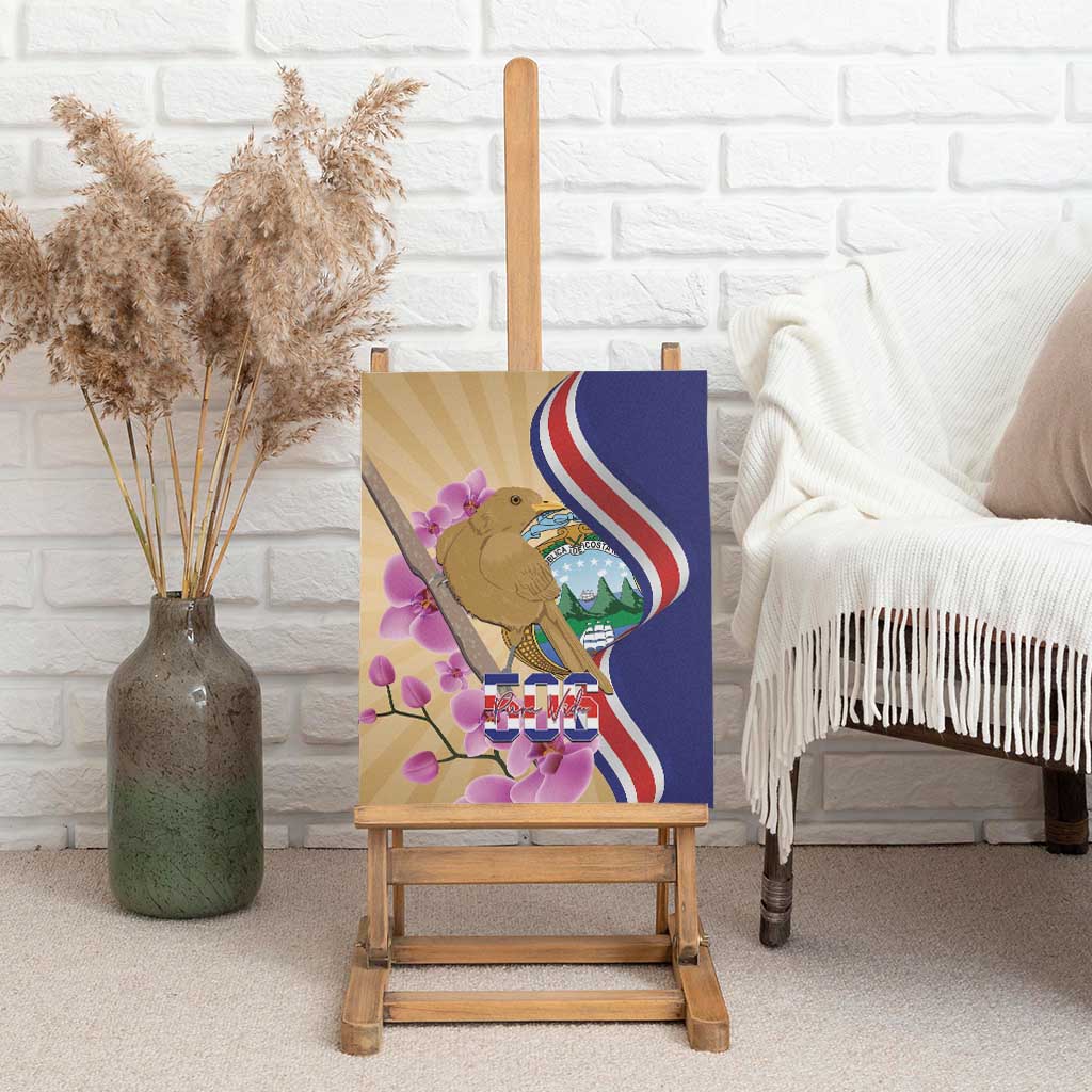 Costa Rica Independence Day Canvas Wall Art 506 Proud Yiguirro With Orchid - Wonder Print Shop