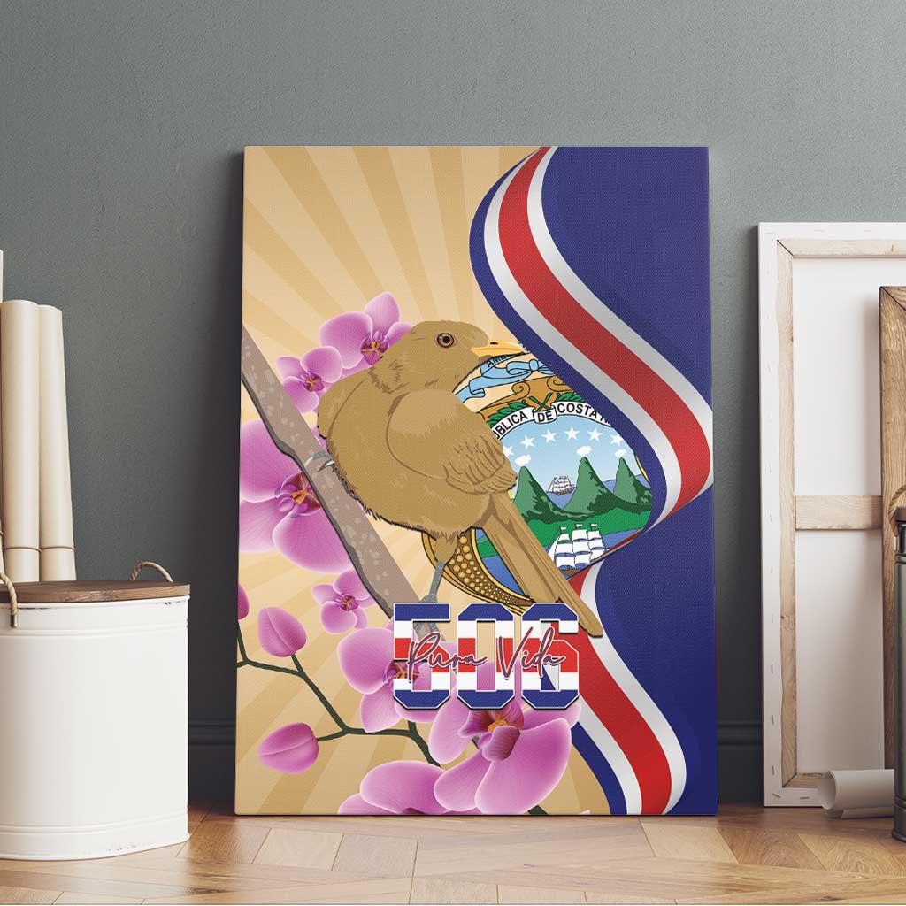 Costa Rica Independence Day Canvas Wall Art 506 Proud Yiguirro With Orchid - Wonder Print Shop