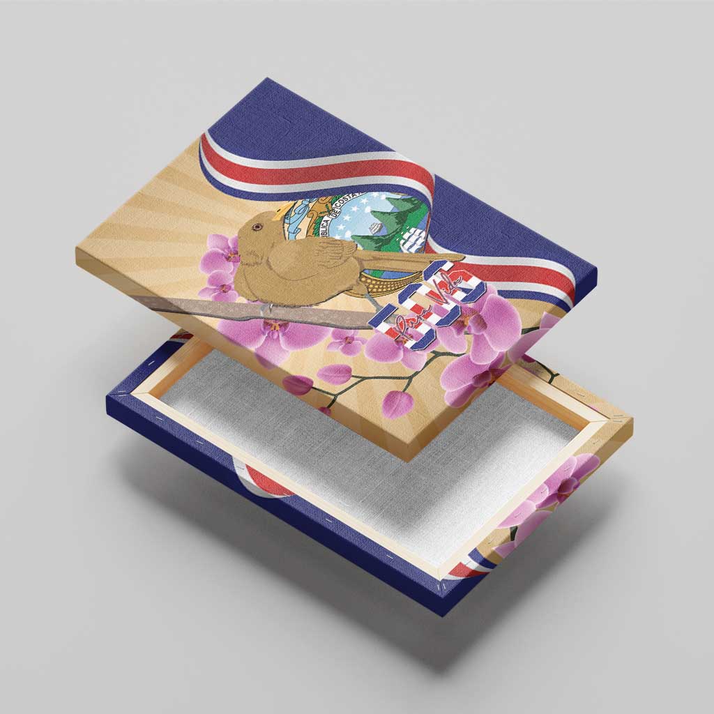 Costa Rica Independence Day Canvas Wall Art 506 Proud Yiguirro With Orchid - Wonder Print Shop