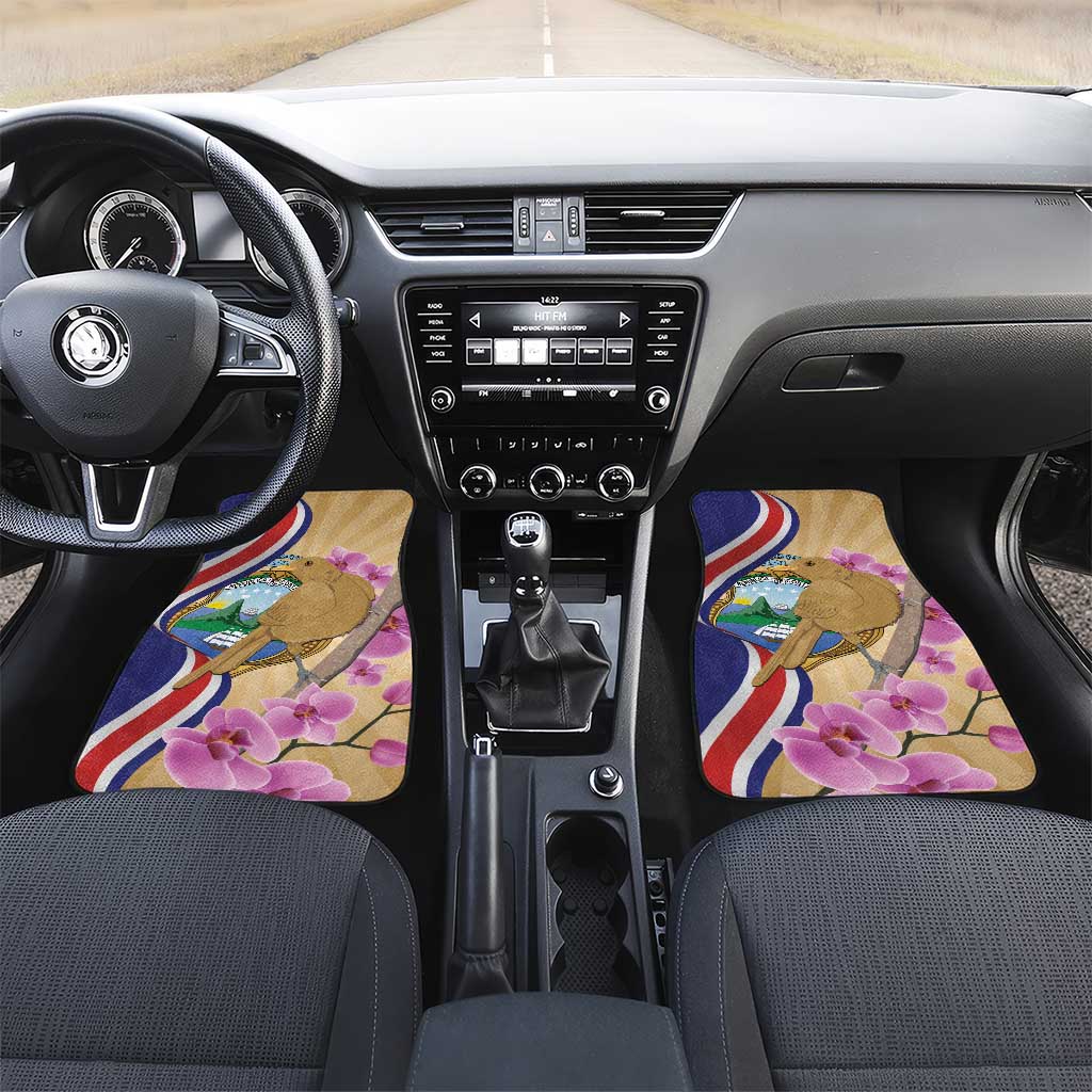Costa Rica Independence Day Car Mats 506 Proud Yiguirro With Orchid - Wonder Print Shop