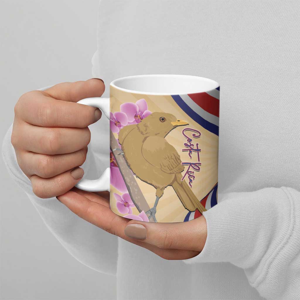 Costa Rica Independence Day Ceramic Mug 506 Proud Yiguirro With Orchid - Wonder Print Shop