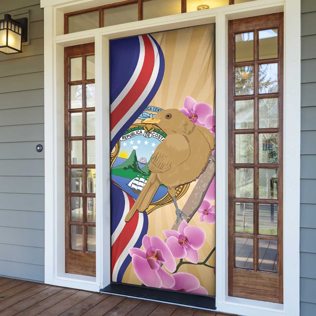 Costa Rica Independence Day Door Cover 506 Proud Yiguirro With Orchid - Wonder Print Shop