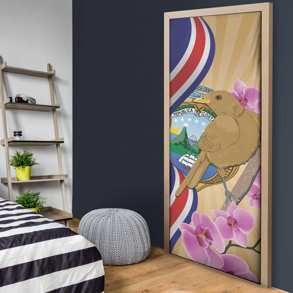 Costa Rica Independence Day Door Cover 506 Proud Yiguirro With Orchid - Wonder Print Shop